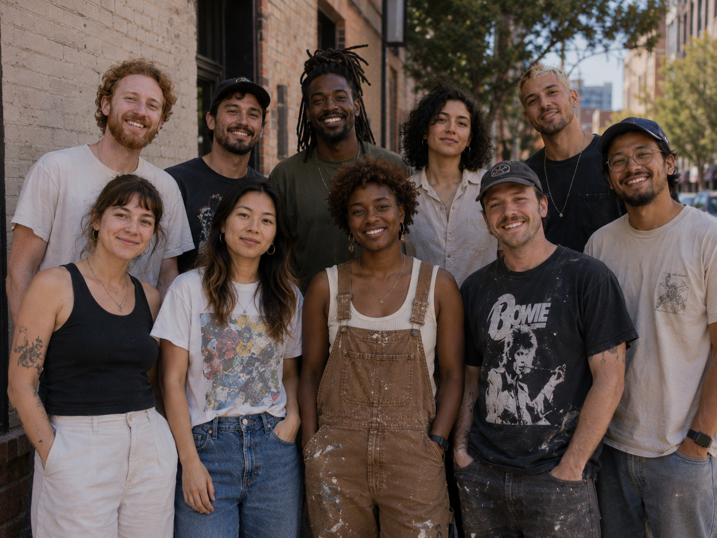A group of local creators standing together